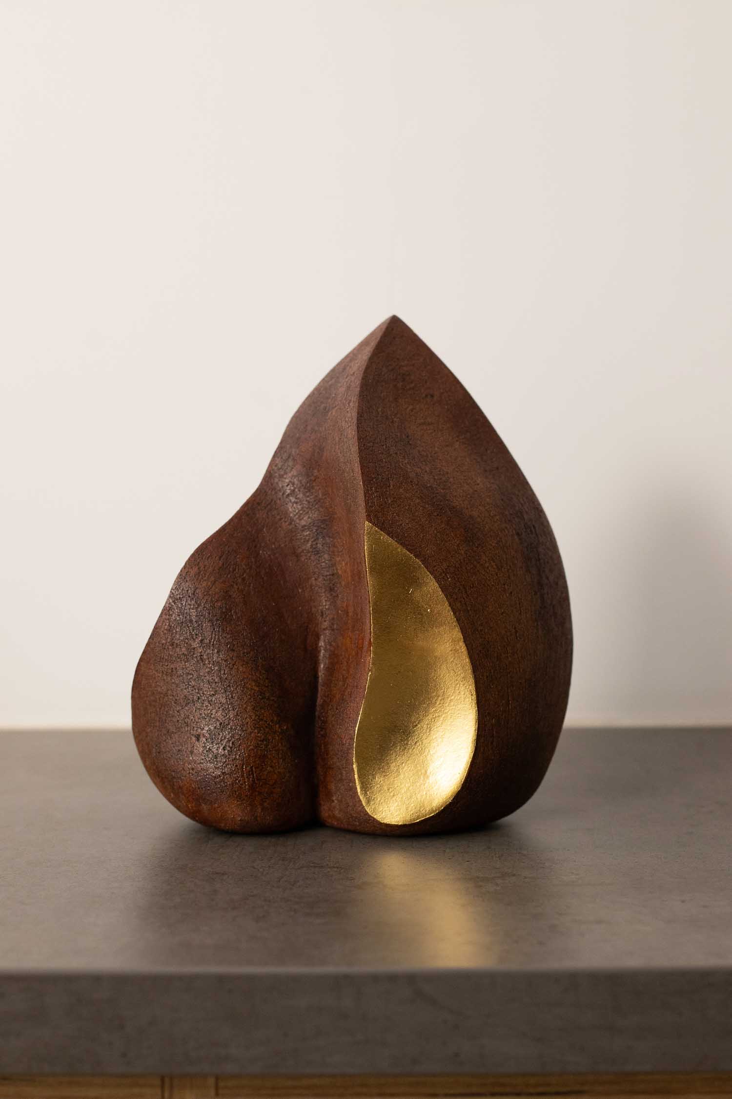 Sculpture-Grés-Laque-Or